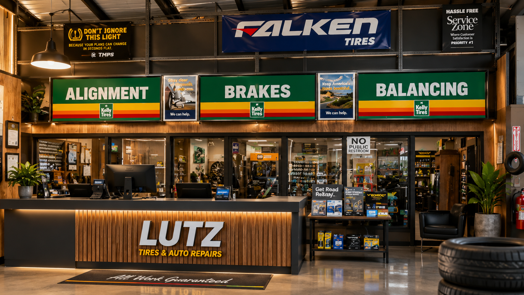 Front desk at Lutz Tires